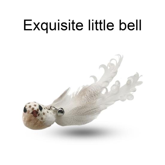 Cat Feather Toy Simulation Bird Stress Relief Portable Cat Feather Chasing Toy Refills