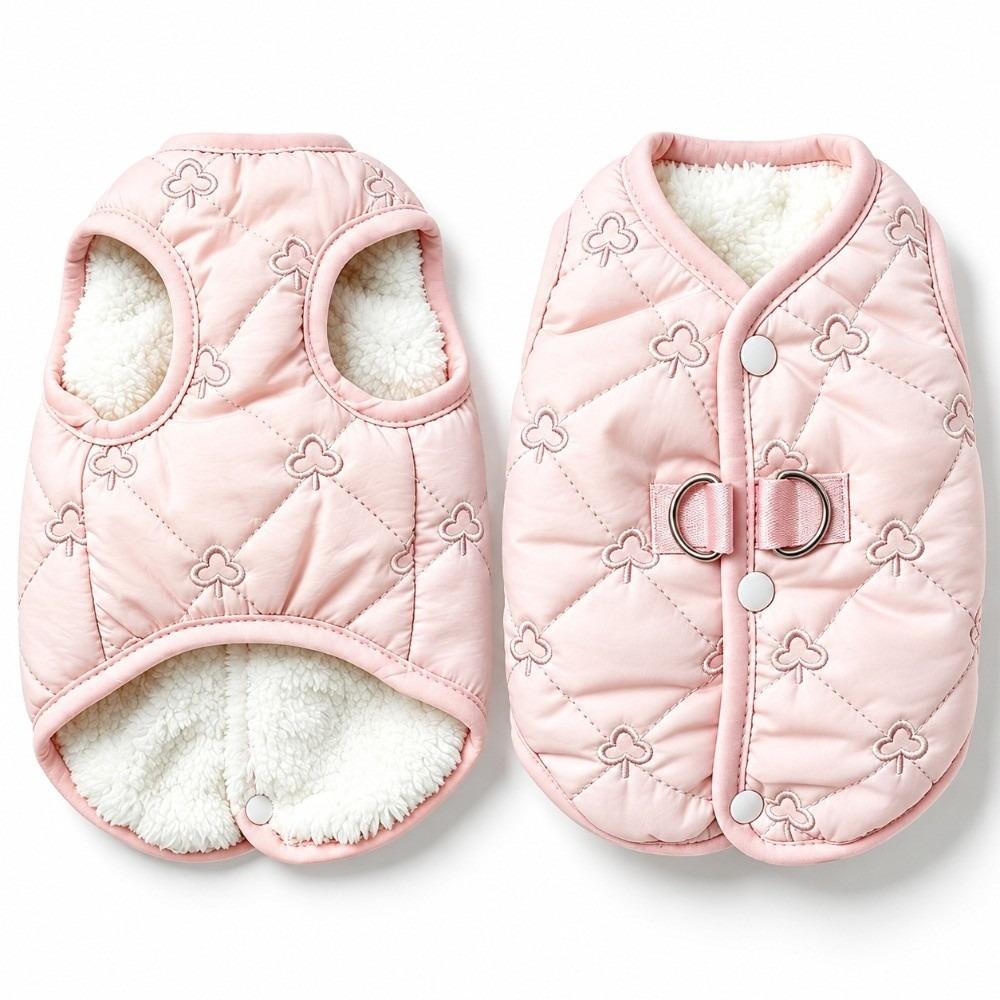 Embroidery Teddy Bear Coat Thickened Puppy Clothes Vest New Cat Vest Winter
