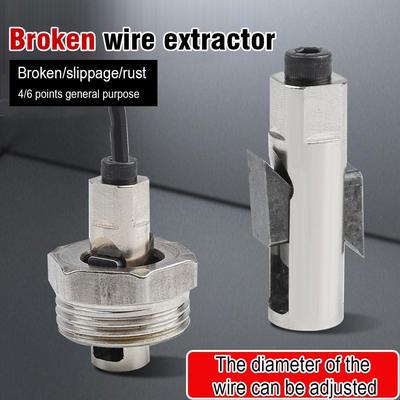 Adjustable Broken Pipe Thread Extractor Tool 4/6 Inch Faucet Angle Valve Wire Remover for Slipping Rusty Threads