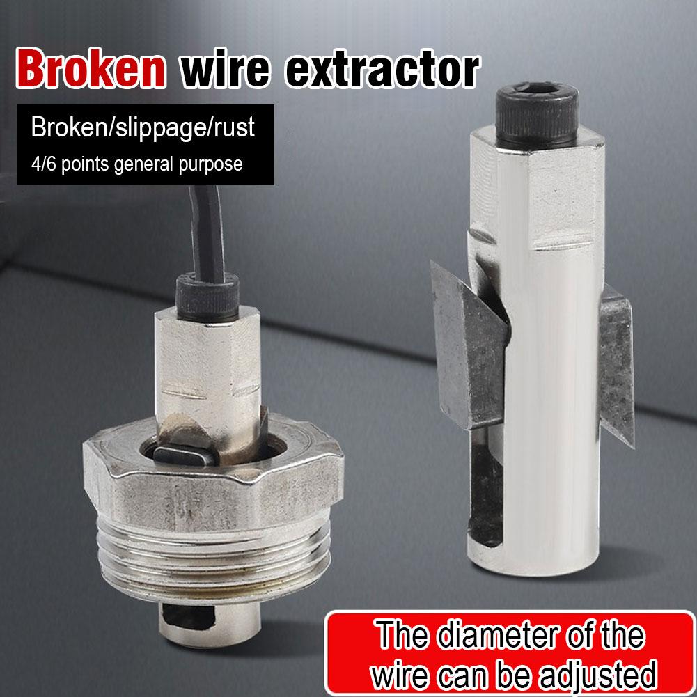 Adjustable Broken Pipe Thread Extractor Tool 4/6 Inch Faucet Angle Valve Wire Remover for Slipping Rusty Threads