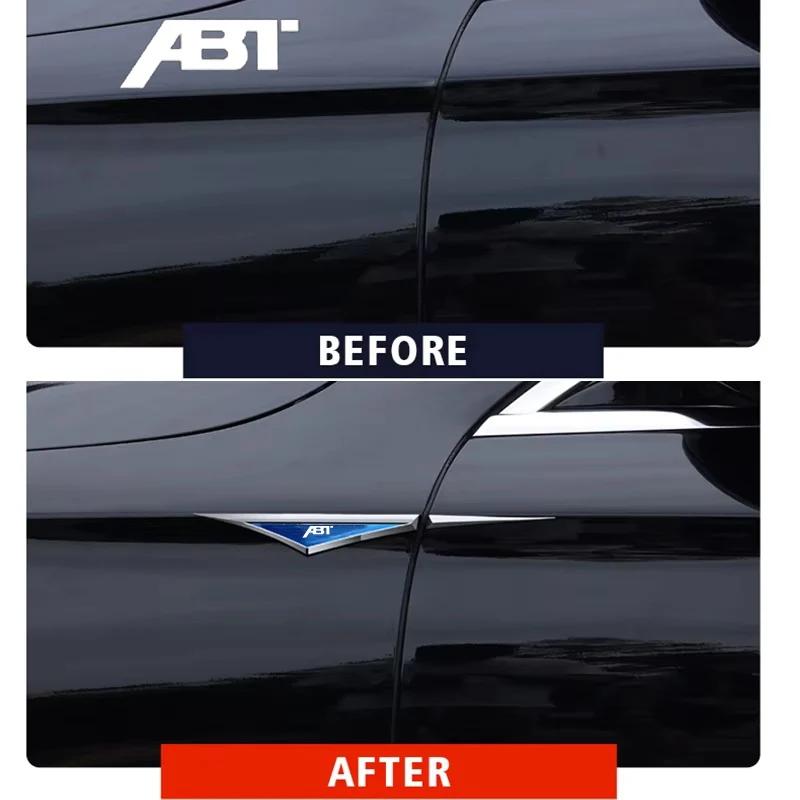 IIDP3 2Pcs 3D Alloy Knife Emblem Car Body Side Door Blade Fender Sticker for Volkswagen VW ABT Rline GTI Golf 6 7 Sharan Scirocco B5