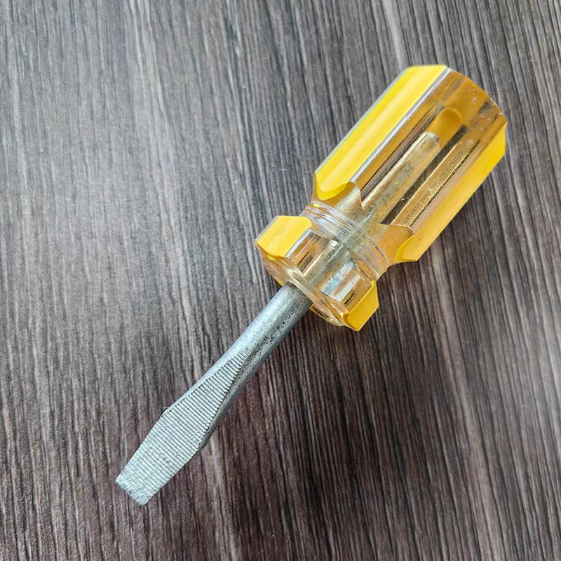 Mini Dual-purpose Small Screwdriver Dual-purpose Matching Cross Shaped Radish Head Short Fat Single Use Transparent Screwdriver