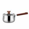 Infant Meal Pot Uncoated Stainless Steel Milk Three-Layer Construction Wood