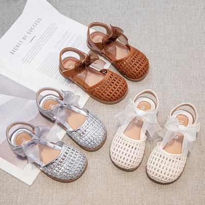 Neue Mädchensandalen mit weicher Sohle, Mädchen-Prinzessinnenschuhe, rutschfest, Kinderschuhe, modische Mädchen-Webschuhe, ausgeschnittene Mädchenschuhe