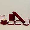 Caja de Joyería con Hebilla Dorada y Recubrimiento de Terciopelo Colgante Anillo Collar Pendiente Pulsera Caja de Almacenamiento para Exhibición Caja de Embalaje con Sensación de Lujo