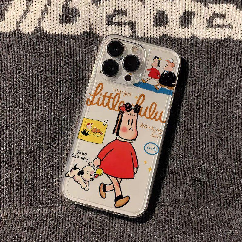 Cute Little Lulu Phone Case For IPhone 16 15 Promax 14 12 11 Plus 13 Mini SE22 Transparent Ultra-thin Silicone Mobile Phone Case