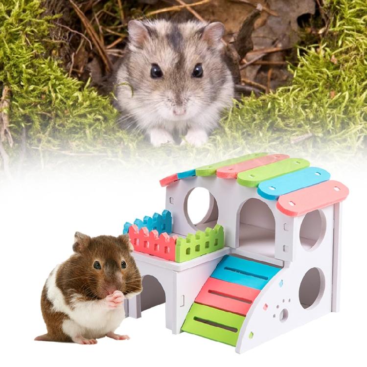 Small Pets Hideout Hamster Villa Plastic House for Chinchillas Guinea Pigs