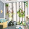 Cute Cartoon Green Forest Wildlife Thick Blackout Curtain Bedroom Living Room Window High Shading Drape 2 Pieces New Pattern