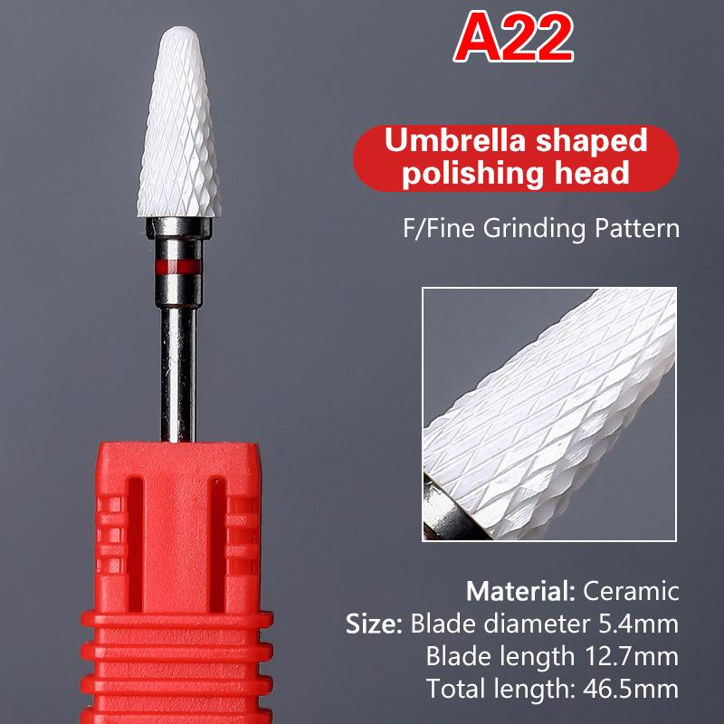 Ceramic Milling Cutter Nail Drill Bit Electric Manicure Pedicure Mill Bits Machine Files Nail Art Tools Equipment