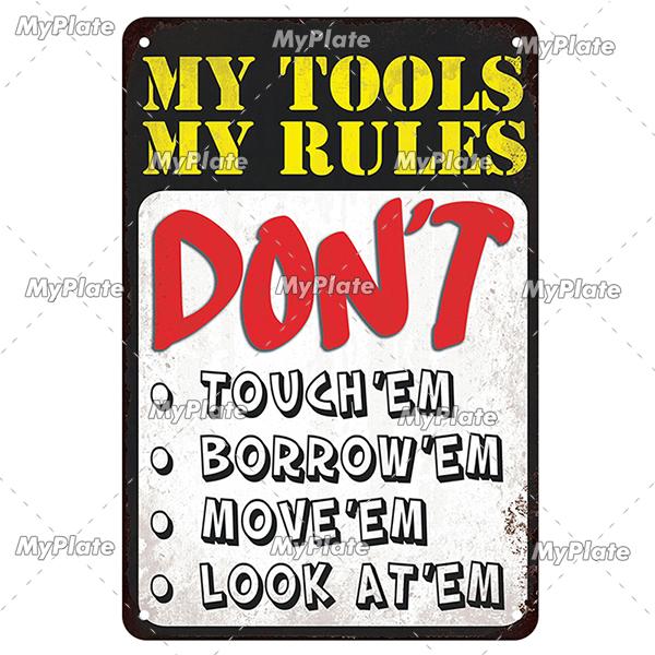 My Garage Metal Sign Vintage Mechanic Tin Sign Man Cave Decoration Wall Decor For Bar Plaque Home Decor Tool Poster