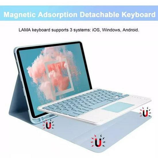 Compatible Bluetooth Keyboard Case for 2025 iPad11 A16, 10th Gen 10.9" with Pen Slot and Backlit Touchpad