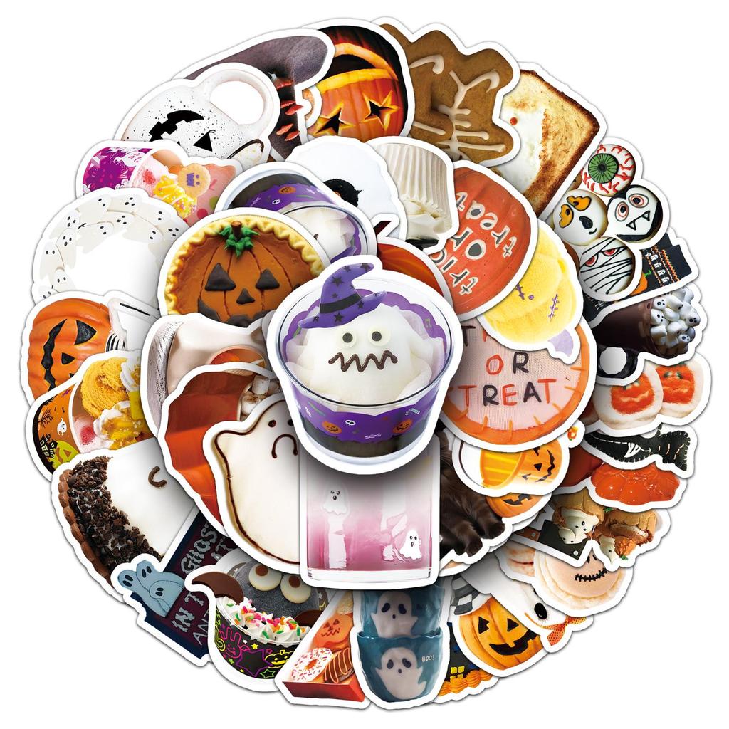50 Halloween-Style Waterproof Stickers for Phones & Laptops