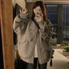 Women's American High-Street Style Loose Irregular Flight Jacket for Spring and Autumn