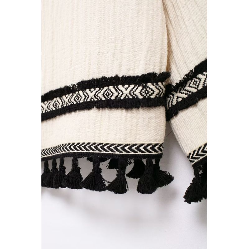 Kaslead New Arrival Women's Clothing Fashion Style Fashion Loose-Fitting Tassel Streamers Jacket Outwear 3046128