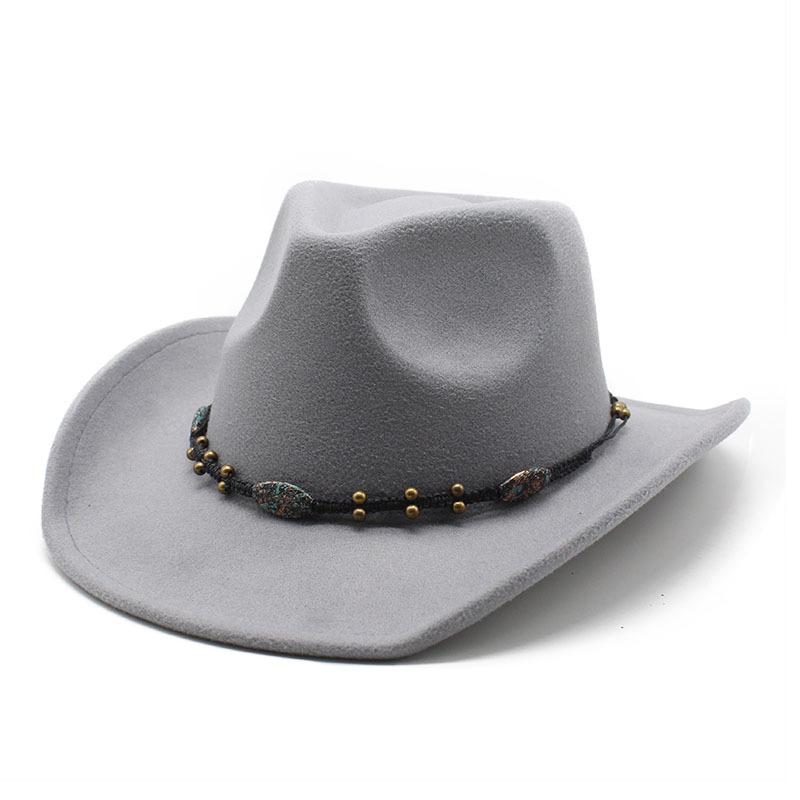 Tibetan Woolen Hat Women'S Versatile British Jazz Top Hat Tourist Mountaineering Western Cowboy Hat Men