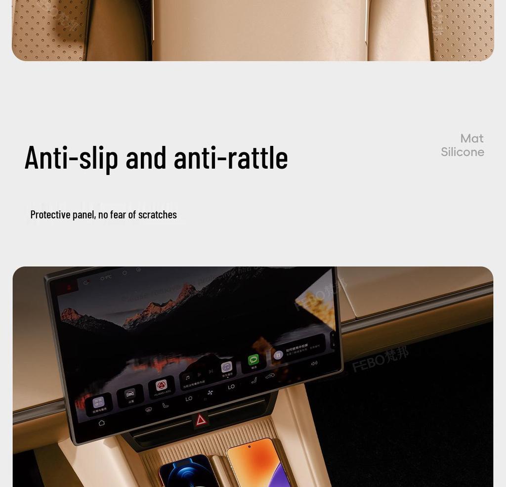 Wireless Charger Silicone Pad for 26 Zhiji R7 Models - Non-slip Center Console Interior Modifier