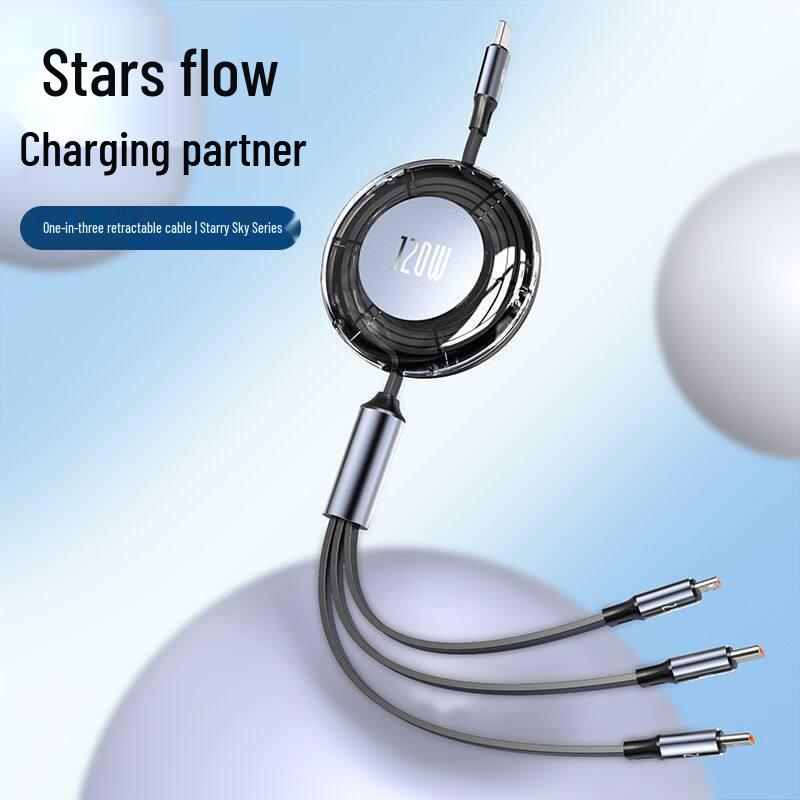 MKO120W 3-in-1 Fast Charging Cable for Apple, Huawei, Android, and Type-C Devices