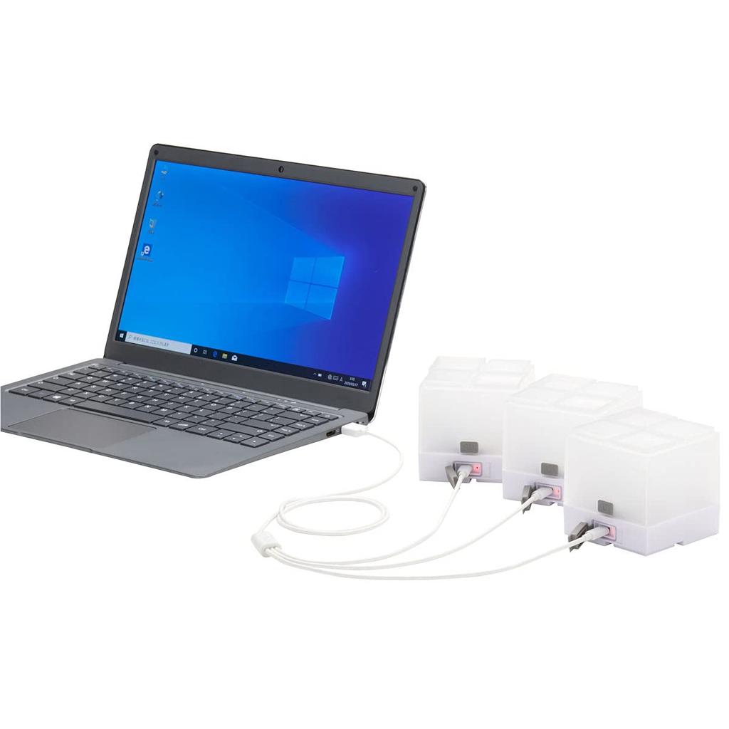 LOGOS Battery-Operated Remote Control Block Light - BA (3 Pieces) 74175030 White (approx.) 8cm W X 8cm D X 8cm H (1 Piece)