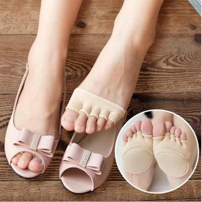 1 Pair of Five Finger Socks Female Thin Section With Foot Pad Slip Exposed Toe Five Finger Socks