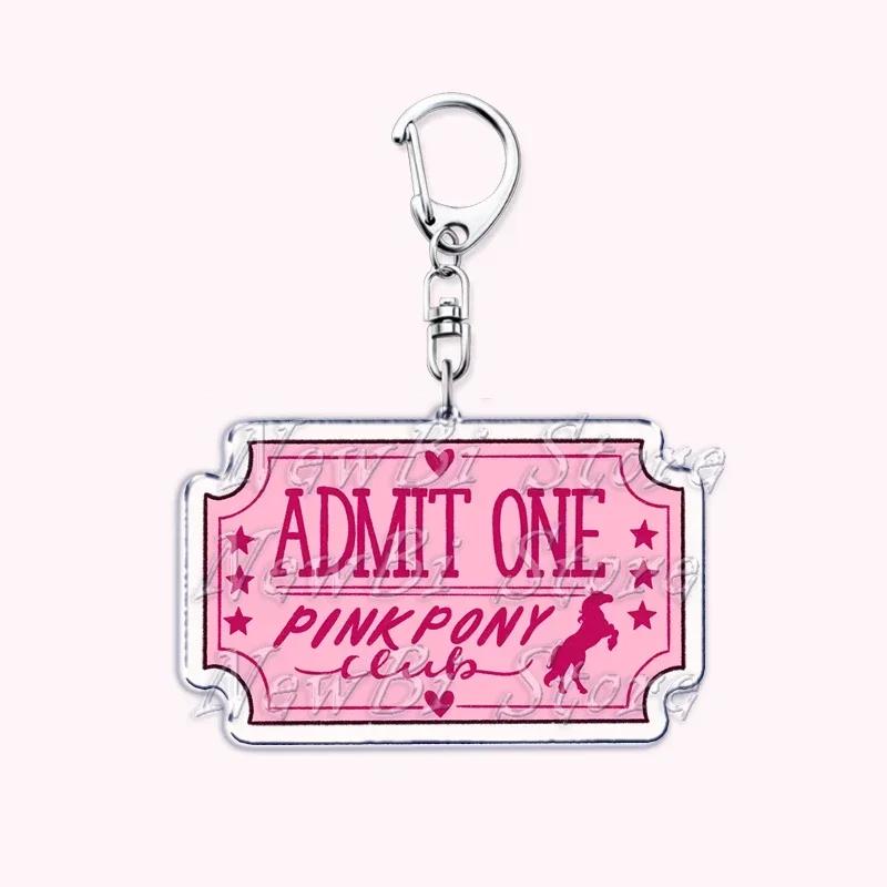 Popular Singer Chappell Roan Pink Pony Club Good Luck Babe Keychains for Accessories Bag Hot To Go Keyrings Jewelry Fans Gifts