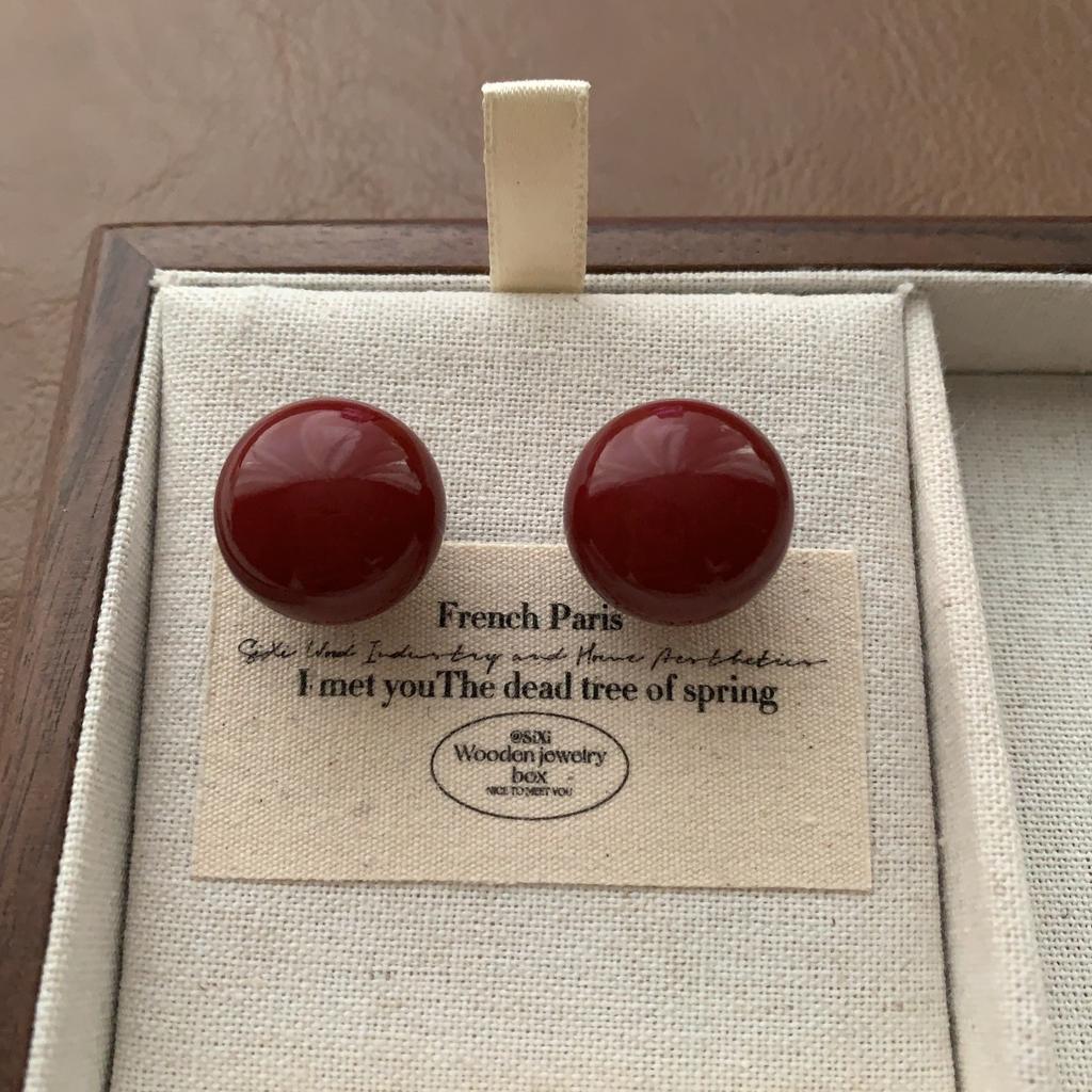Red Beaded Love Earrings Earrings Premium Classic Flourishing Festive New Earrings