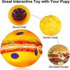 Dog Giggle Ball Funny Interactive Pet Toy for Large Medium Small Puppy, Hamburger Tough Wobble Squeaky Ball Chewing Playing Training Teeth Cleaning -