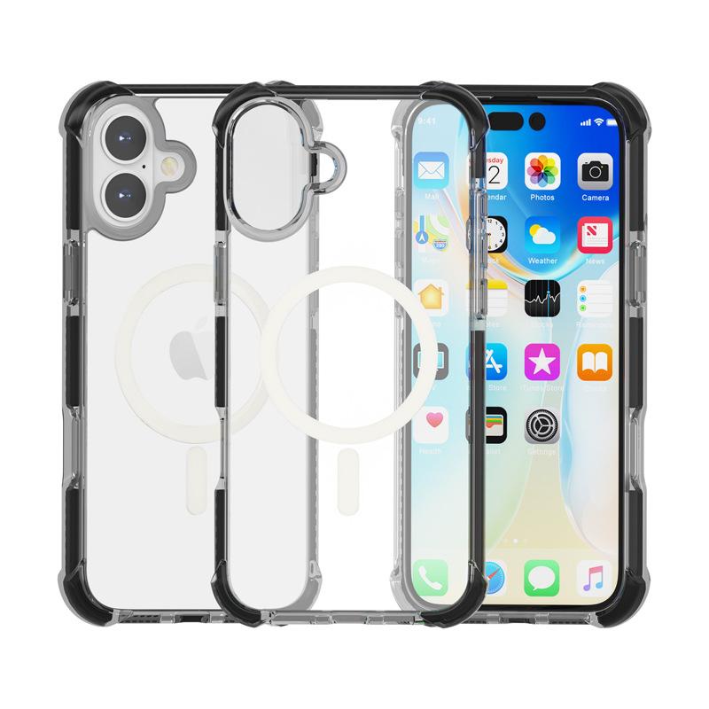 The New iPhone11 Acrylic Magnetic Mobile Phone Case Is Suitable for Apple 11 Transparent MagSafe Airbag Anti-drop Case.