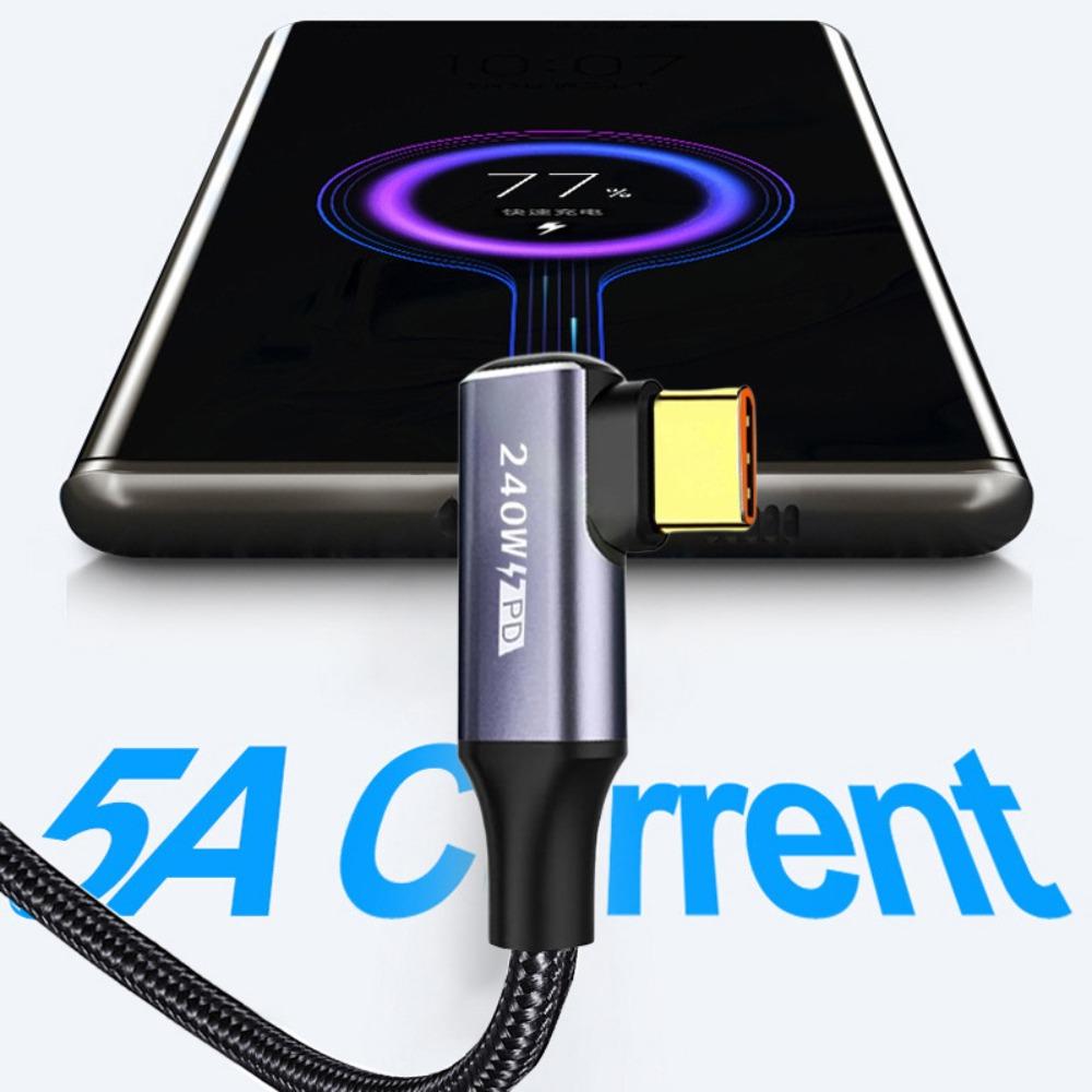 Type C Male to Male Fast Charging 90 Degree Angle USB C Cable Charging Cable Data Wire Data Cord