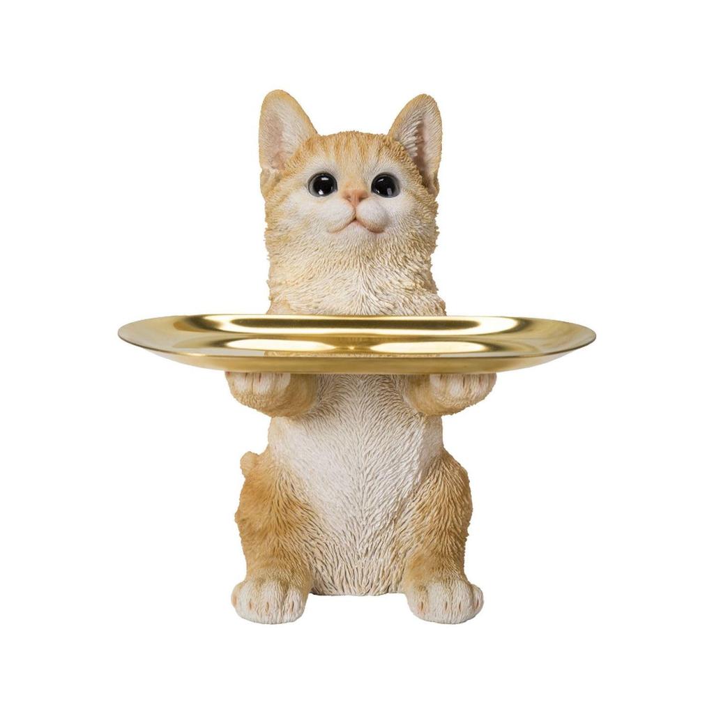 Ubia Brown Tabby Cat Trinket Holder Removable X 10 X Garden (Magnetic Plate) 14.5 20.5 Cm, Figurine, Ornament, Animal, Decor, Cat, H22190-1