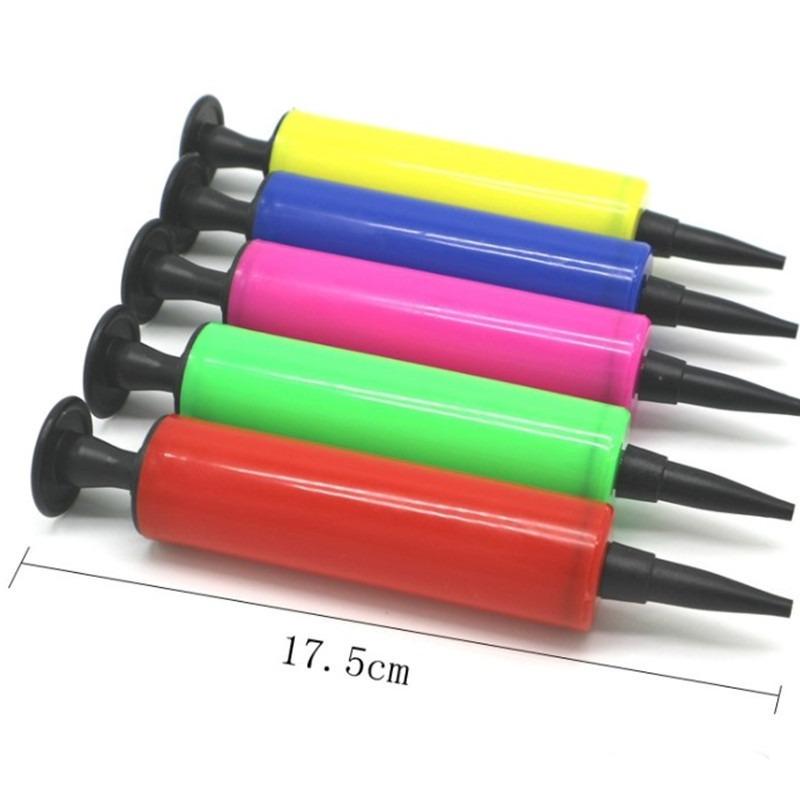 Air Plastic Hand Push Pump Inflator with Replaceable Inflation Port for Balloons Bobble Balls & Swimming Rings