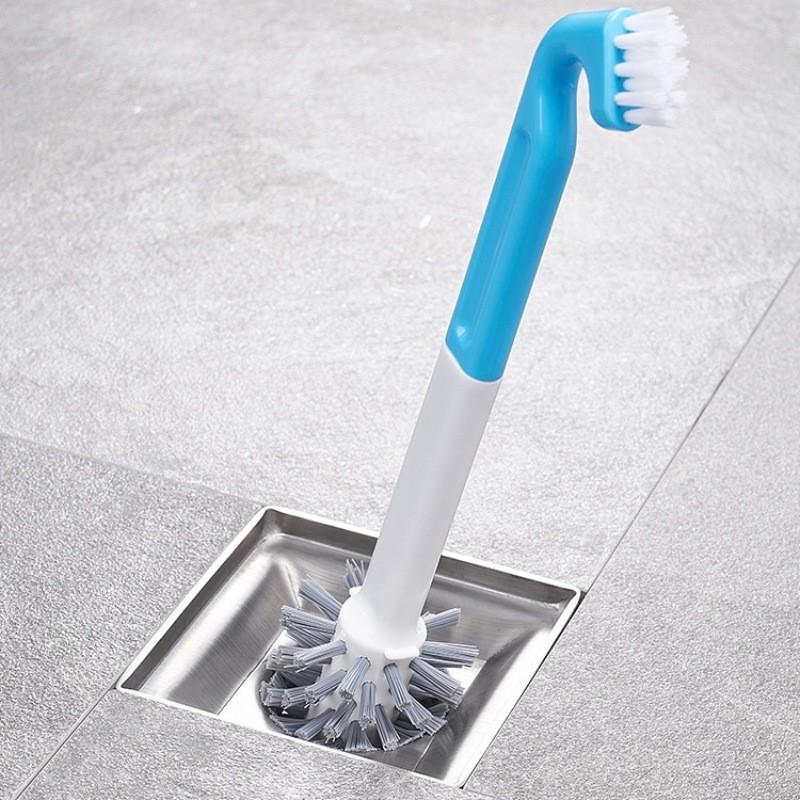 Head Drain Dual Brush With Pp Handle And Nylon Bristles For Home Use Durable