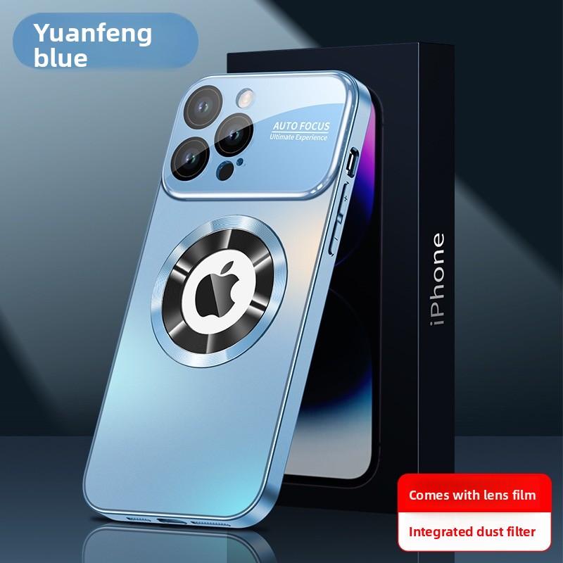 Nuova custodia in titanio per iPhone 16 15 14 Pro Max, Cover magnetica opaca di lusso con protezione per obiettivo fotocamera, Guscio anti-graffio per ricarica wireless
