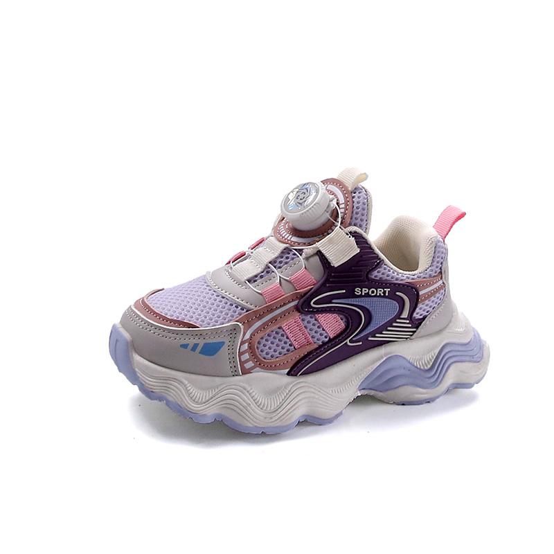 

Spring and autumn new men s and women s functional shoes, soft-soled rotating button mesh sports single shoes 30 фіолетовий