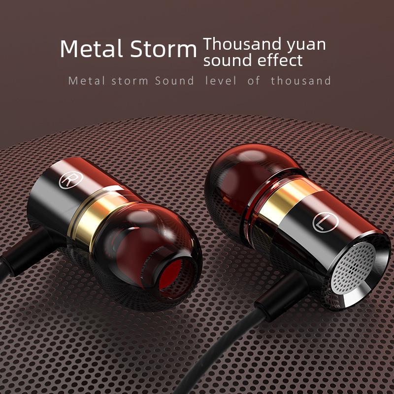 Metal Heavy Bass Kablolu Oyuncu Kulaklığı Mikrofonlu - Karaoke ve Oyun İçin Kulak İçi Kulaklıklar