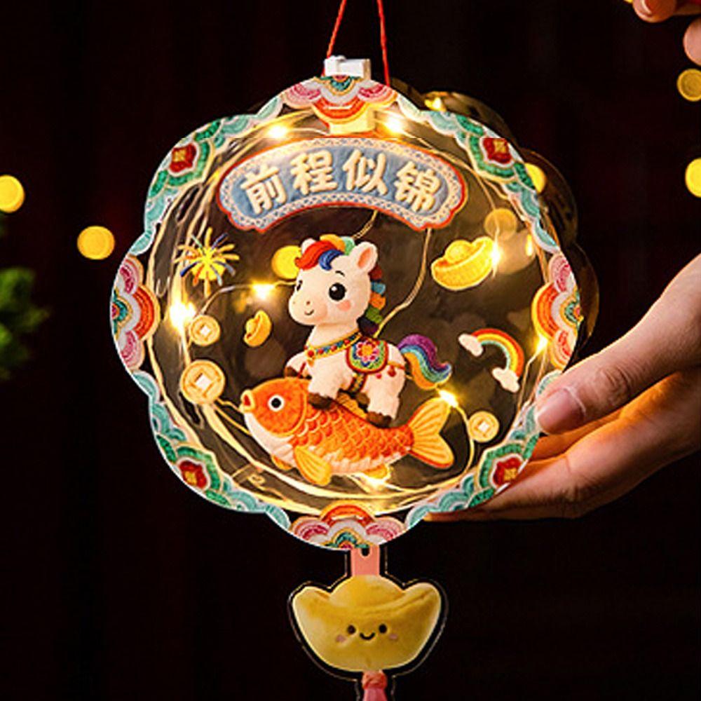 Lampion na Chiński Nowy Rok 5D DIY Ręczny Lampion Koń Starożytny Przezroczysty Lampion Koń Impreza