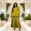 Miyaki Elegant Plus Size Embroidered Lace Two-Piece Set - Pleated Casual Women's Clothing