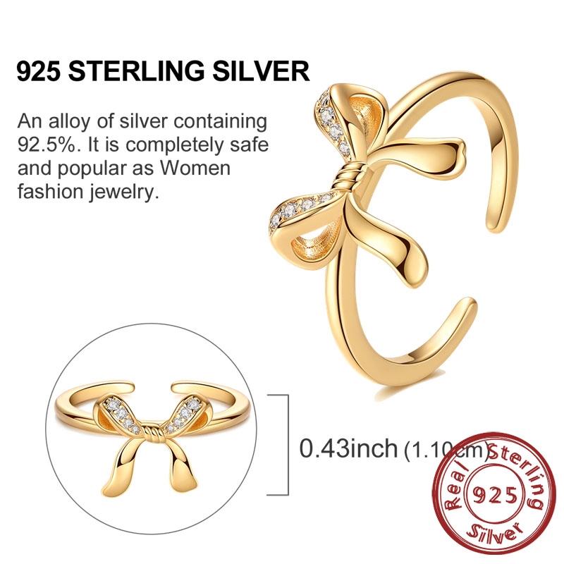 Brand New Copper Metal Rings Gold Heart Bow Adjustable Open Closed Ring Ideal Designed For Women Stacking Ring Trendy Fashion High Quality Fine