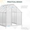 190 X 253 Cm Walk-In Polycarbonate Greenhouse - Silver-Tone