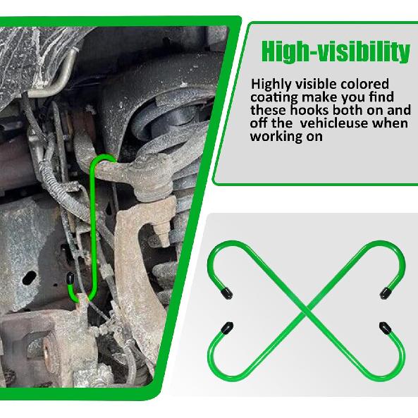 8 Pcs Green Brake Caliper Hangers, Brake Caliper Hooks, Brake Caliper Hanger Hook Brake Caliper Hooks With Rubber Tips, Stainless Steel Hook/Hanger -