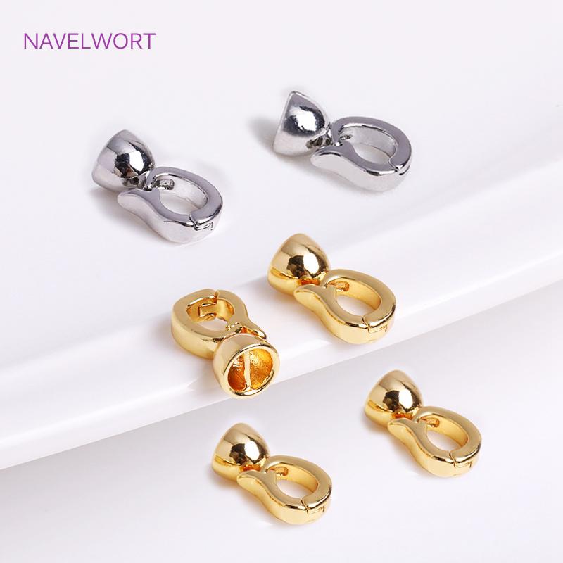 18K Gold Plated Pearl Clasps For Bracelet Making,Inlaid Zircon Brass Connector Clasps For Jewelry,DIY Accessories Wholesale