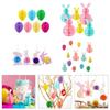 4/6/7Pcs Bunnies Eggs Hanging Decoration Paper Honeycomb Ornament For Wedding Birthday Baby Showers Holiday Party