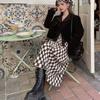 Y2k Blouse Women Vintage Black Shirt Gothic Harjauku Pleated Button Up Korean Dark Tight Long Sleeve Aesthetic Female