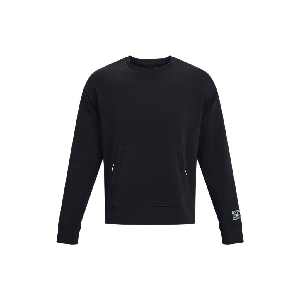 Under Armour Solid Knit Crew Neck Casual Sport Sweatshirt Men Tops Black 1377172-001