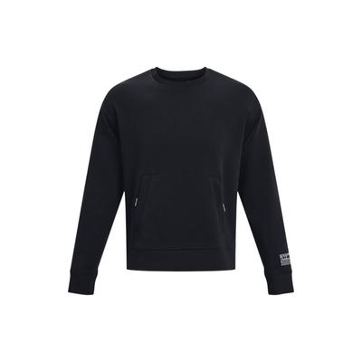 Solid Knit Crew Neck Casual Sport Sweatshirt Men Tops Black 1377172-001
