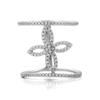 925 Sterling Silber Blumenlinien Kristall Zirkon Micro Pave Fashion Party Ring für Frauen im europäischen Stil edler Schmuck