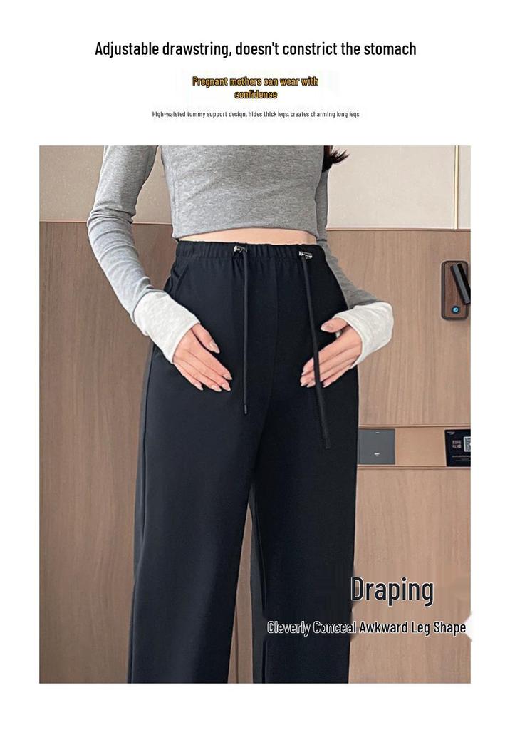 Plus Size Maternity Lantern-Style Cropped Pants - Comfortable, Non-Tight Belly & Cuffed for Spring and Autumn