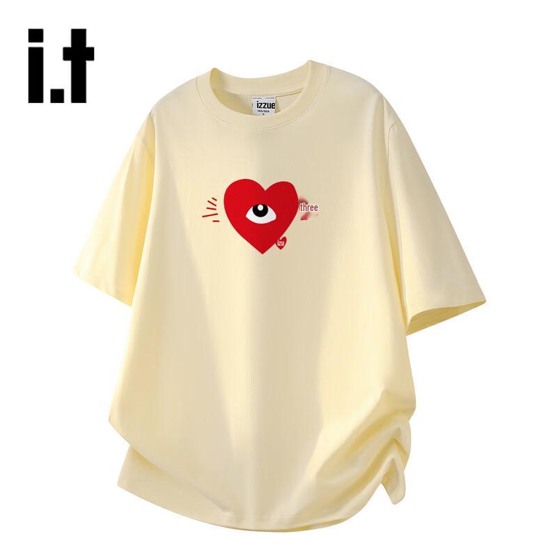 

izzue Unisex Heart Print Cotton Crew Neck T-Shirt S
