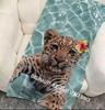 Leopard In Water Tropical Beach Towel Patterned Sunscreen And Windproof Suitable For Swimming Pool Camping Travel