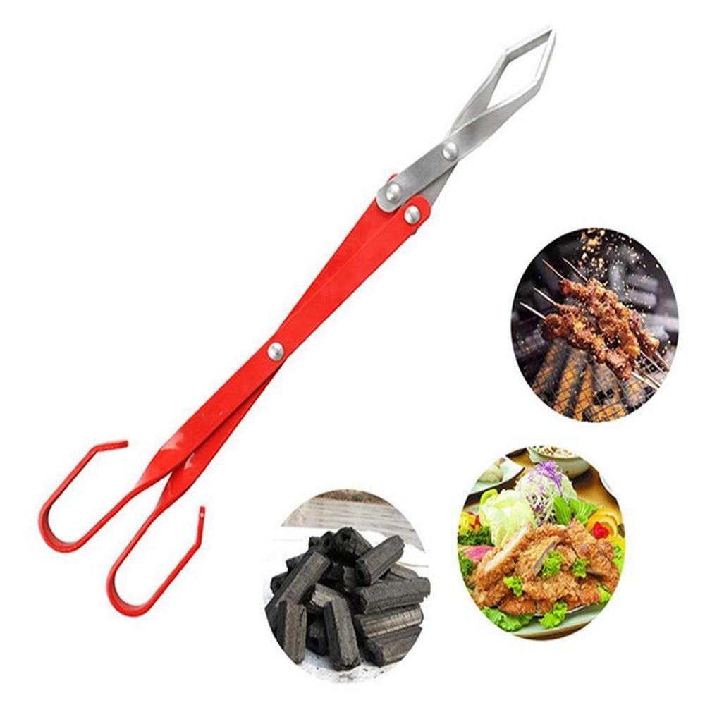BBQ Charcoal Tong Barbecue Carbon Clamp Aluminum Plier Grilled Food Clip Portable Tongs Barbecue Accessories Tool 50.8cm