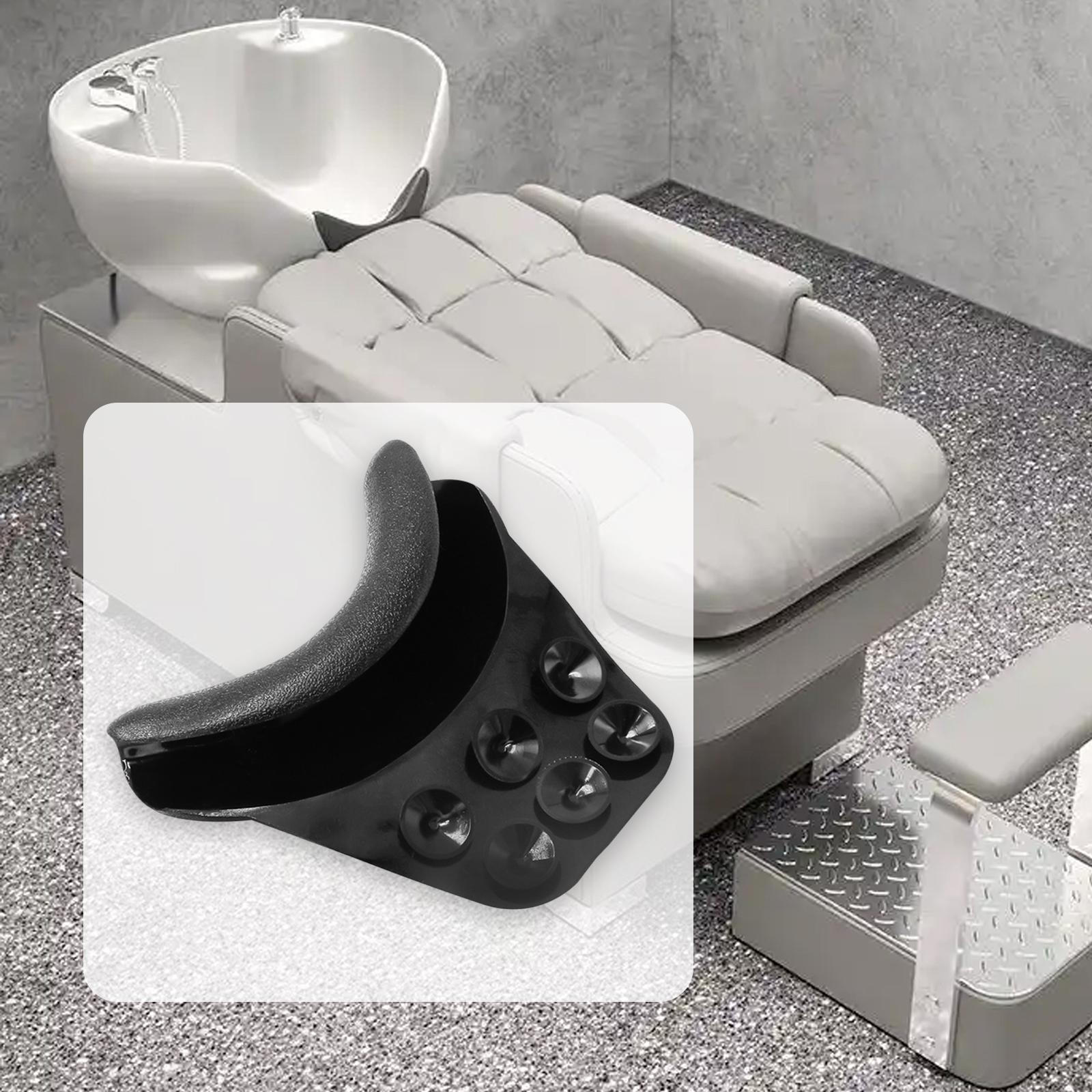 

Salon Wash Bowl Neck Rest Silicone Non Slip Reusable Barbershop Use Comfortable Black for Basin